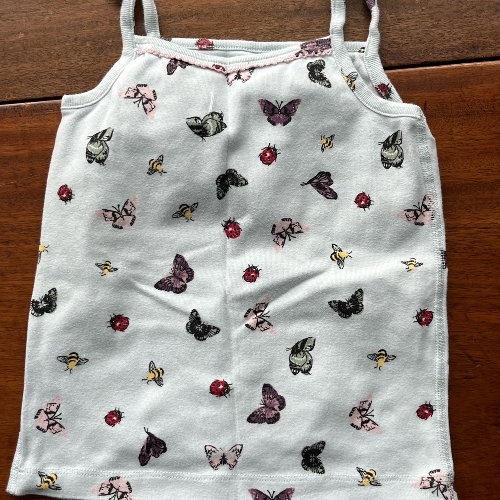 Hanna Andersson White Butterfly & Ladybug Camisole Tank